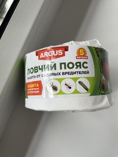 Инсектицид Ловчий пояс, гусеницы, муравьи, защита для деревьев, лента липкая, 5 м, Argus - фото 4 от пользователя