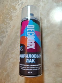 Лак аэрозольный, Decorix, 0107-31 DX, матовый, полиакриловый, для внутренних и наружных работ, 0.52 л - фото 7 от пользователя