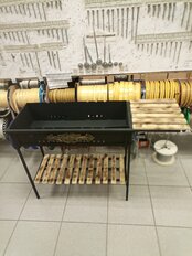 Мангал 700х300х700 мм, 1.5 мм, разборный, полка для дров, приставка для посуды, с декором, съемные ножки, Дачник - фото 9 от пользователя