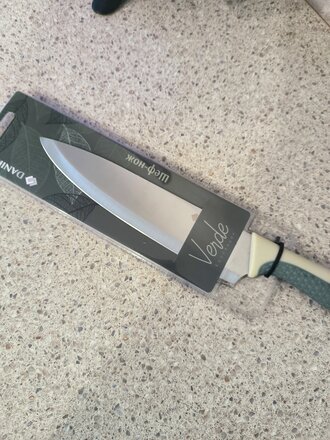 Нож кухонный Daniks, Verde, шеф-нож, нержавеющая сталь, 20 см, рукоятка пластик, JA20206748-BL-1 - фото 3 от пользователя