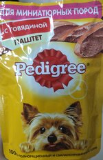 Корм для животных Pedigree, 80 г, для собак миниатюрных пород, паштет, говядина, F5882 - фото 5 от пользователя