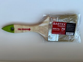 Кисть плоская, Bartex, Стандарт, 75 мм, 3 '', рукоятка дерево, 1117130 - фото 6 от пользователя