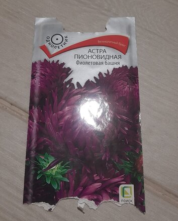 Семена Цветы, Астра, Фиолетовая башня, 0.3 г, пионовидная, цветная упаковка, Поиск - фото 9 от пользователя