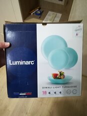 Сервиз столовый стекло, 18 предметов, на 6 персон, Luminarc, Diwali Turquoise, P2963, бирюзовый - фото 1 от пользователя