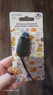 Игрушка-пищалка для кошек, MultiDom, Мышка, 13х2х3 см, в ассортименте, VL40-100 - фото 6 от пользователя