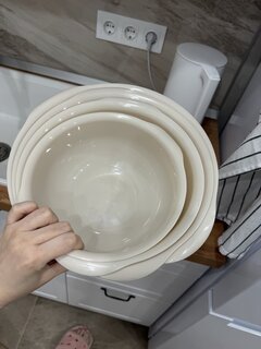 Миска пластик, круглая, 4 шт, 12.5 см, 2, 3, 4, 5 л, Альтернатива, М7684, бежевая - фото 4 от пользователя