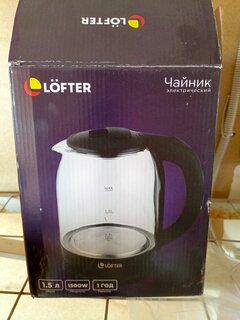 Чайник электрический Lofter, черный, 1.5 л, с подсветкой, 1500 Вт, скрытый нагревательный элемент, стекло - фото 5 от пользователя