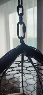 Подвесное кресло 1-мест, 98х72х186 см, 120 кг, Капля, коричневое, ротанг, подушка коричневая, 11020205 - фото 2 от пользователя