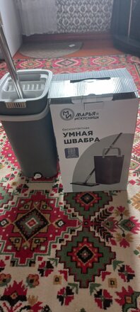 Набор для уборки ведро с отжимом, швабра микрофибра, серый, Марья Искусница, YYS-06 - фото 4 от пользователя