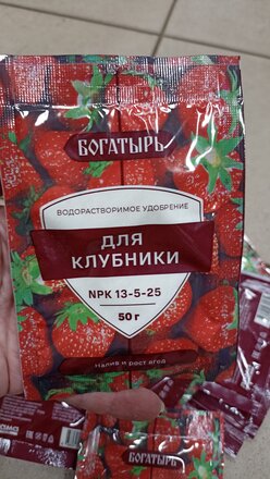 Удобрение Богатырь, для клубники, 50 г, Лама Торф - фото 1 от пользователя