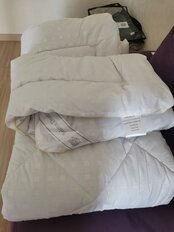 Одеяло 2-спальное, 172х205 см, Овечья шерсть, 350 г/м2, зимнее, чехол 100% хлопок, кант - фото 3 от пользователя