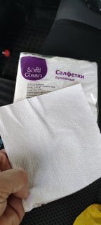 Салфетки бумажные Softi Clean, 100 шт, 1 слой, белые - фото 8 от пользователя