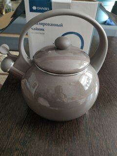 Чайник сталь, эмалированное покрытие, 2.2 л, со свистком, Daniks, Mokko, индукция - фото 2 от пользователя