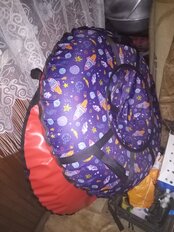 Санки-ватрушка Дизайн+, 100 см, 120 кг, с буксировочным тросом, с ручками, с молнией, УВ-дизм-1_CSE60376-4 - фото 4 от пользователя