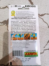 Семена Цветы, Хризантема, Звезды галактики, 0.02 г, семь окрасок, цветная упаковка, Аэлита - фото 3 от пользователя
