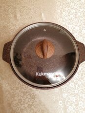 Кастрюля-жаровня алюминий, антипригарное покрытие, 3 л, с крышкой, крышка стекло, Kukmara, Granit Ultra, жга31а, красная - фото 8 от пользователя