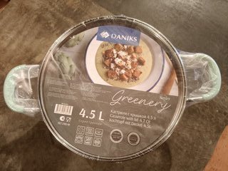 Кастрюля нержавеющая сталь, 4.5 л, с крышкой, крышка стекло, силиконовые ручки мятные, Daniks, Гринери, SD-23-22-2, индукция - фото 5 от пользователя