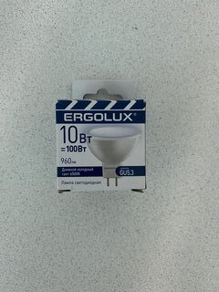 Лампа светодиодная GU5.3, 10 Вт, 240 В, 6500 К, холодный белый свет, Ergolux, 15563, JCDR - фото 3 от пользователя
