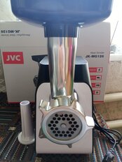 Мясорубка электрическая JVC, JK-MG126, 1800 Вт, реверс, 2 кг/мин, пластик, 2 насадки, для колбасок, кеббе, белый, черный - фото 2 от пользователя