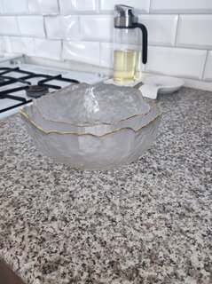 Салатник стекло, круглый, 20х8.5 см, 1.1 л, отвод золотом, Алмаз, Daniks, B150105/Y4-9204 - фото 7 от пользователя