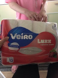 Туалетная бумага Veiro, Luxx, Малина, 3 слоя, 12 шт, 17 м, с втулкой - фото 1 от пользователя