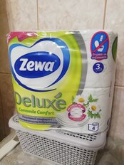 Туалетная бумага Zewa, Deluxe Ромашка, 3 слоя, 4 шт, 17 м, с втулкой, белая - фото 8 от пользователя