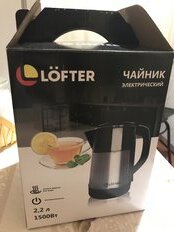 Чайник электрический Lofter, F01, черный, 2.2 л, 1500 Вт, скрытый нагревательный элемент, металл - фото 9 от пользователя