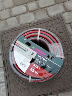 Шланг поливочный, 3/4 '', 19 мм, 18 атм, армированный, 25 м, 3 слоя, Grandy, Ultra, ПВХ, AGL063425-G - фото 3 от пользователя