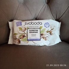 Салфетки влажные Svoboda Natural, Нежный хлопок, освежающие, 100 шт, 200029 - фото 3 от пользователя