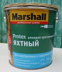 Лак Marshall, яхтный, полуматовый, алкидно-уретановый, для внутренних и наружных работ, 2.5 кг - фото 2 от пользователя