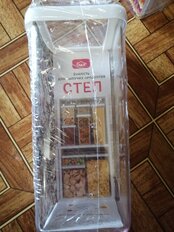 Банка для сыпучих продуктов, пластик, 1.4 л, 10х10х21 см, с крышкой, Idea, Степ, М 1293 - фото 5 от пользователя