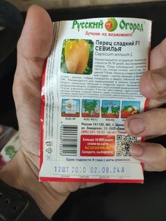 Семена Перец сладкий, Севилья F1, цветная упаковка, Русский огород - фото 9 от пользователя