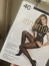 Колготки Innamore, Bella, 40 DEN, р. 3, nero/черные, с шортиками и прозрачным мыском - фото 1 от пользователя