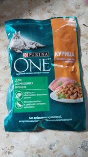 Корм для животных Purina, One, 75 г, для домашних кошек, курица, 0042057002 - фото 1 от пользователя