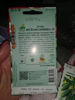 Семена Огурец, Веселая семейка F1, 12 шт, цветная упаковка, Поиск - фото 8 от пользователя
