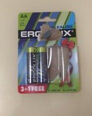 Батарейка Ergolux, АА (LR06, LR6), Alkaline 3+1 FREE, алкалиновая, 1.5 В, блистер, 4 шт, 12866 - фото 8 от пользователя