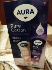 Набор подарочный для женщин, Aura, Pure Cotton, крем для рук питательный 75 мл + крем для рук ночной 75 мл - фото 5 от пользователя