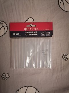 Стержни клеевые для пистолетов 12 шт, диаметр 11х100 мм, прозрачные, Bartex - фото 4 от пользователя