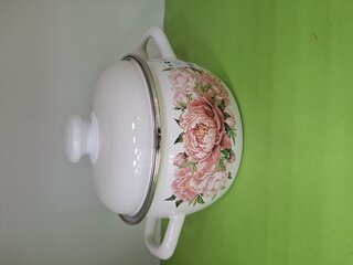 Кастрюля эмалированная сталь, 2 л, с крышкой, крышка сталь, полусфера, ЛЗЭП, Букет пионов, С-4210АП2/4Жм, индукция - фото 1 от пользователя