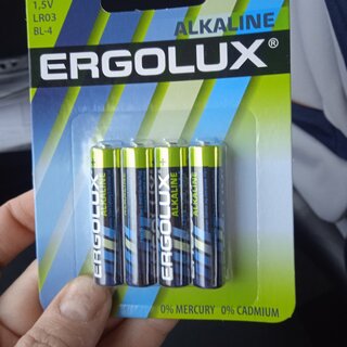 Батарейка Ergolux, ААА (LR03, 24A), Alkaline, щелочная, 1.5 В, блистер, 4 шт, 11744 - фото 2 от пользователя