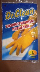 Перчатки хозяйственные резина, L, Dr.Clean - фото 3 от пользователя