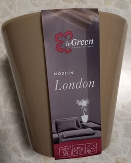 Горшок для цветов пластик, 1.6 л, 16х16 см, молочный шоколад, InGreen, London, ING6204МШОК - фото 4 от пользователя