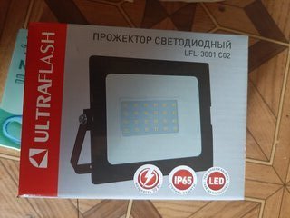 Прожектор светодиодный, Ultraflash, LFL-3001 C02, 30 Вт, 6500 К, черный, 12316 - фото 2 от пользователя