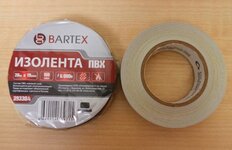 Изолента ПВХ, 19 мм, 150 мкм, белая, 20 м, индивидуальная упаковка, Bartex - фото 5 от пользователя