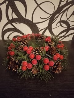 Подсвечник 1 свеча, 24 см, с ягодами, для свечи до 8.5 см, SYSGZSA-4623013 - фото 2 от пользователя
