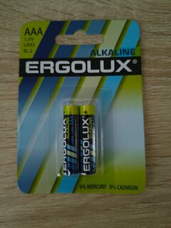 Батарейка Ergolux, ААА (LR03, 24A), Alkaline, щелочная, 1.5 В, блистер, 2 шт, 11743 - фото 1 от пользователя