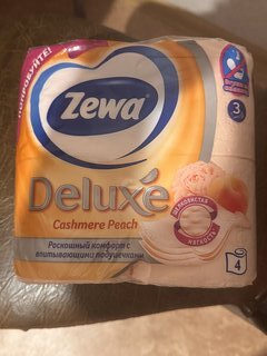 Туалетная бумага Zewa, Deluxe, 3 слоя, 4 шт, 18.8 м, с втулкой, персик - фото 1 от пользователя