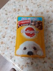 Корм для животных Pedigree, 85 г, для щенков всех пород, кусочки в желе, говядина, пауч, 47467/7699 - фото 3 от пользователя