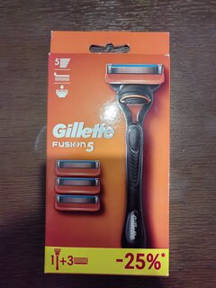 Станок для бритья Gillette, Fusion, для мужчин, 3 сменные кассеты - фото 1 от пользователя