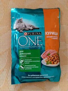 Корм для животных Purina, One, 75 г, для домашних кошек, курица, 0042057002 - фото 2 от пользователя